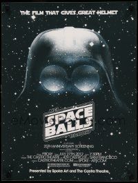 7w031 SPACEBALLS signed 18x24 art print '12 by artist Brandon Schaefer, Vader Helmet spoof, 119/120