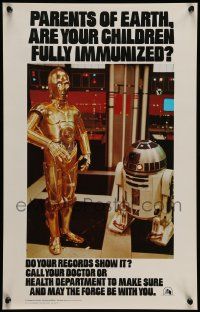 7w257 STAR WARS HEALTH DEPARTMENT POSTER 14x22 special '79 C3P0 & R2D2, do your records show it?