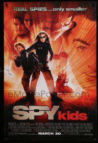 7w041 SPY KIDS signed advance 1sh '01 by Alexa Vega and Daryl Sabara, directed by Robert Rodriguez!