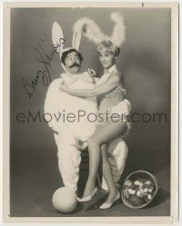 7x0688 AVERY SCHREIBER signed TV 7.25x9 still '66 in wacky Easter Bunny portrait with Maggie Pierce!