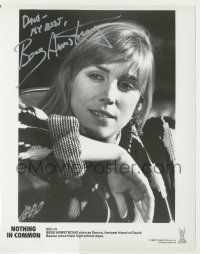7x0692 BESS ARMSTRONG signed 8x10 still '86 great head & shoulders portrait from Nothing in Common!