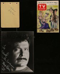 7x0665 BUDDY EBSEN/MAX BAER JR. signed 7.75x9.75 still AND cut album page '80s includes TV Guide!