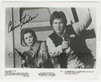 7x1204 CARRIE FISHER signed 8x10 REPRO still '80s great close up with Harrison Ford in Star Wars!