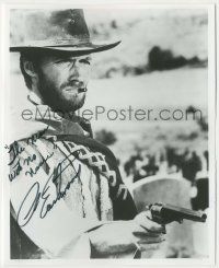 7x1215 CLINT EASTWOOD signed 8x10 REPRO still '80s great portrait signed as The Man With No Name!