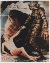 7x1058 CREATURE FROM THE BLACK LAGOON signed color 8x10 REPRO still '80s by BOTH Adams AND Browning!