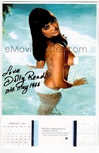 7x0291 DOLLY READ signed color 8x12 REPRO still '90s sexy topless calendar portrait from 1969!