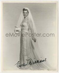 7x0733 ESTHER WILLIAMS signed deluxe 8x9.75 still '52 full-length in bridal gown in Skirts Ahoy!