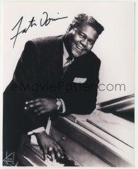 7x1242 FATS DOMINO signed 8x10 REPRO still '90s smiling portrait leaning on piano by Kriegsmann!