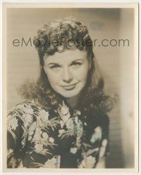 7x0744 GINGER ROGERS signed deluxe 8x10 still '40 great head & shoulders portrait in flower print!