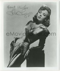 7x1259 IDA LUPINO signed 8x9.5 REPRO still '80s full-length posed portrait with in sexy tight dress!