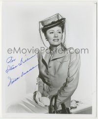 7x1262 IRENE DUNNE signed 8x10 REPRO still '80s wonderful seated portrait wearing hat with veil!