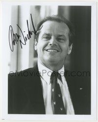 7x1265 JACK NICHOLSON signed 8x10 REPRO still '80s great smiling portrait wearing suit & tie!