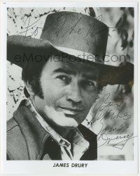 7x0630 JAMES DRURY signed 8x10 publicity still '80s great head & shoulders portrait in cowboy hat!