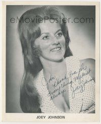 7x0633 JOEY JOHNSON signed 8.25x10 publicity still '60s head & shoulders portrait in revealing top!