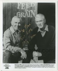 7x0789 JOHNNY CARSON signed TV 8x10 still '87 portrait with James Stewart from Great Performances!