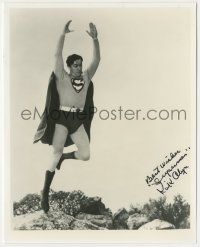 7x1307 KIRK ALYN signed 8x10 REPRO still '80s great c/u in costume as Superman flying into the air!
