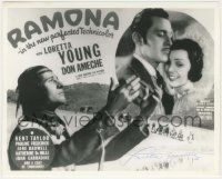 7x1323 LORETTA YOUNG signed 8x10 REPRO still '80s on an image of the title card for Ramona!