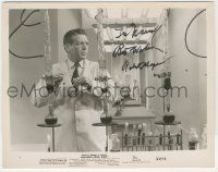 7x0843 ROBERT SHAYNE signed 8x10 still '53 cool close up in laboratory from Invaders From Mars!