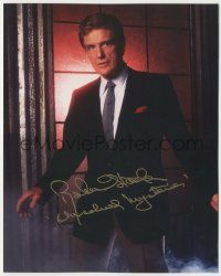 7x1140 ROBERT STACK signed color 8x10 REPRO still '90s best portrait from TV's Unsolved Mysteries!