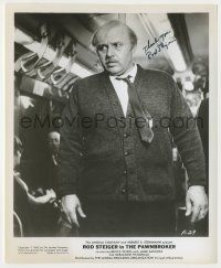 7x0846 ROD STEIGER signed 8.25x10 still '65 full-length close up on subway from The Pawnbroker!