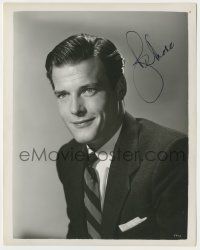 7x0848 ROGER MOORE signed 8x10.25 still '50s great youthful portrait before he was James Bond!