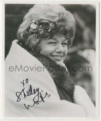 7x1370 SHELLEY WINTERS signed 8.25x9.75 REPRO still '80s great smiling close up wearing fur coat!