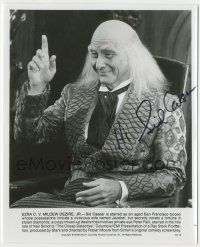 7x0853 SID CAESAR signed 8x10 still '78 heavily made up as old tycoon from The Cheap Detective!
