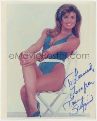 7x1166 TRACY SCOGGINS signed color 8x10 REPRO still '80s full-length wearing sexy aerobics outfit!