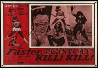7x0410 TURA SATANA signed 25x37 English commercial poster '96 Faster Pussycat! Kill! Kill! montage!