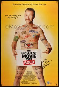 7x0392 GREATEST MOVIE EVER SOLD signed DS 1sh '11 by director Morgan Spurlock, he's not selling out!
