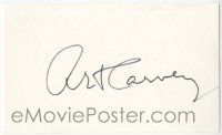 7x0886 ART CARNEY signed 3x5 index card '90s with a photo and a biography!