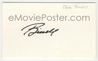7x0900 CHARLES BISSELL signed 3x5 index card '80s can be framed & displayed with a repro still!