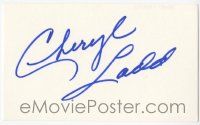 7x0902 CHERYL LADD signed 3x5 index card '00s with a sexy photo and a biography!