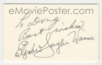 7x0918 ELIZABETH TAYLOR signed 3x5 index card '70s can be framed & displayed with a repro still!