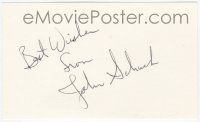 7x0948 JOHN SCHUCK signed 3x5 index card '00s with three photos and a biography!