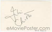 7x0950 JULIE CHRISTIE signed 3x5 index card '00s with two color photos and a biography!