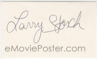 7x0959 LARRY STORCH signed 3x5 index card '90s with a photo and a biography!
