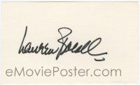 7x0961 LAUREN BACALL signed 3x5 index card '90s with a photo and a biography!