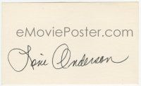 7x0963 LONI ANDERSON signed 3x5 index card '90s with two color photos and a biography!