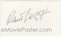 7x0994 ROBERT LOGGIA signed 3x5 index card '90s with a color photo and a biography!