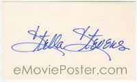 7x1004 STELLA STEVENS signed 3x5 index card '90s with two photos and a biography!