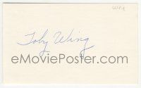 7x1014 TOBY WING signed 3x5 index card '80s can be framed & displayed with a repro still!