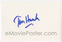 7x1017 TOM HANKS signed 4x6 index card '00s with a photo and a biography!