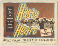 7x0089 HASTY HEART signed TC '50 by Patricia Neal, who's with Ronald Reagan & Richard Todd!