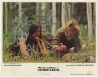 7x0119 LIFE & TIMES OF GRIZZLY ADAMS signed LC #2 '74 by Dan Haggerty, great c/u with Don Shanks!