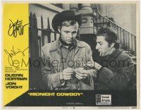 7x0122 MIDNIGHT COWBOY signed int'l LC #3 '69 by BOTH Dustin Hoffman AND Jon Voight, great close up!