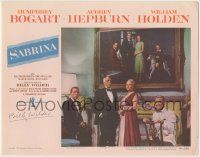 7x0127 SABRINA signed LC #7 '54 by director Billy Wilder, family portrait with Bogart & Holden!
