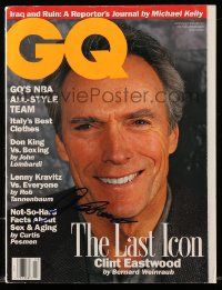 7x0234 CLINT EASTWOOD signed magazine March 1993 great smiling portrait on the cover of GQ!