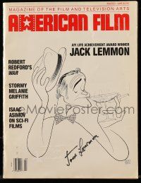 7x0236 JACK LEMMON signed magazine March 1988 Hirschfeld art of him on the cover of American Film!