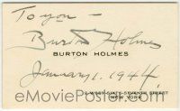 7x0468 BURTON HOLMES signed 2x4 business card '44 it can be framed with a still or reproduction!